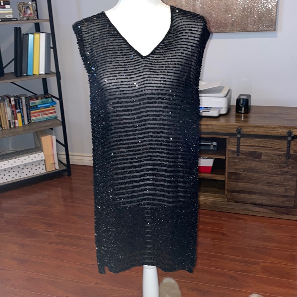 All Saints Black Sequin Dress